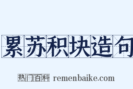 累苏积块造句是什么意思的图片